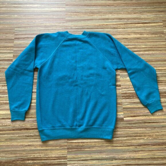 Alaska Baby Seal Sweatshirt Top Vintage 90s Puff Print Blue Made in USA - Picture 8 of 8